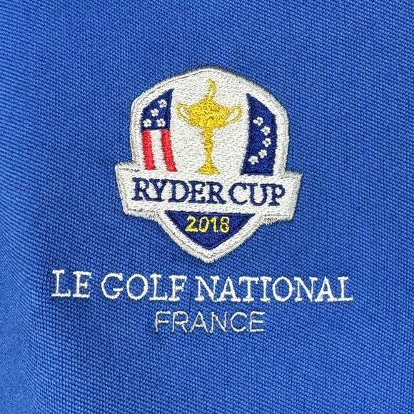Nike Golf Dri-Fit 1/4 Zip Long Sleeve Pullover Men’s Large Blue 2018 Ryder Cup - Picture 4 of 9